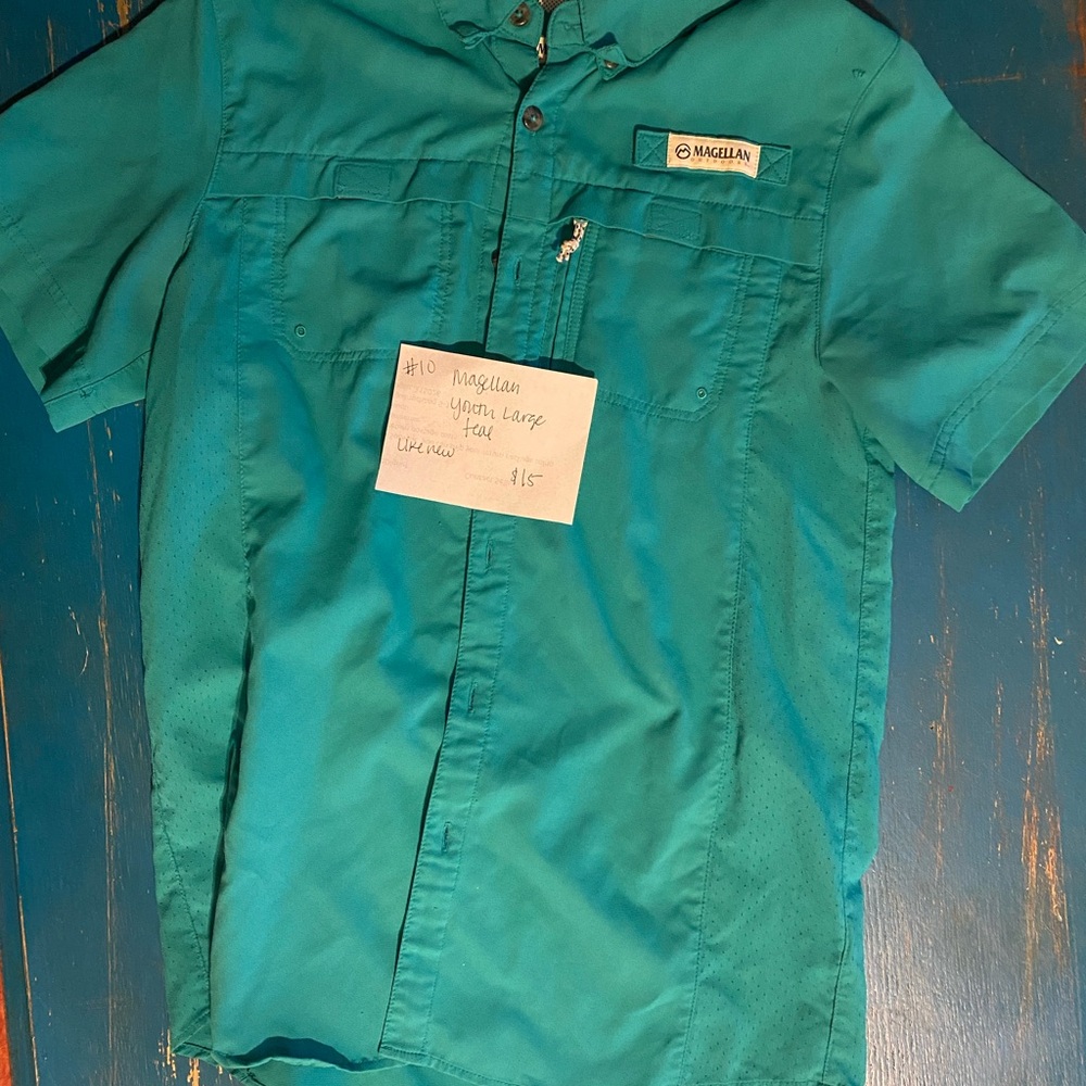 Magellan Outdoors Teal Button Down Shirt